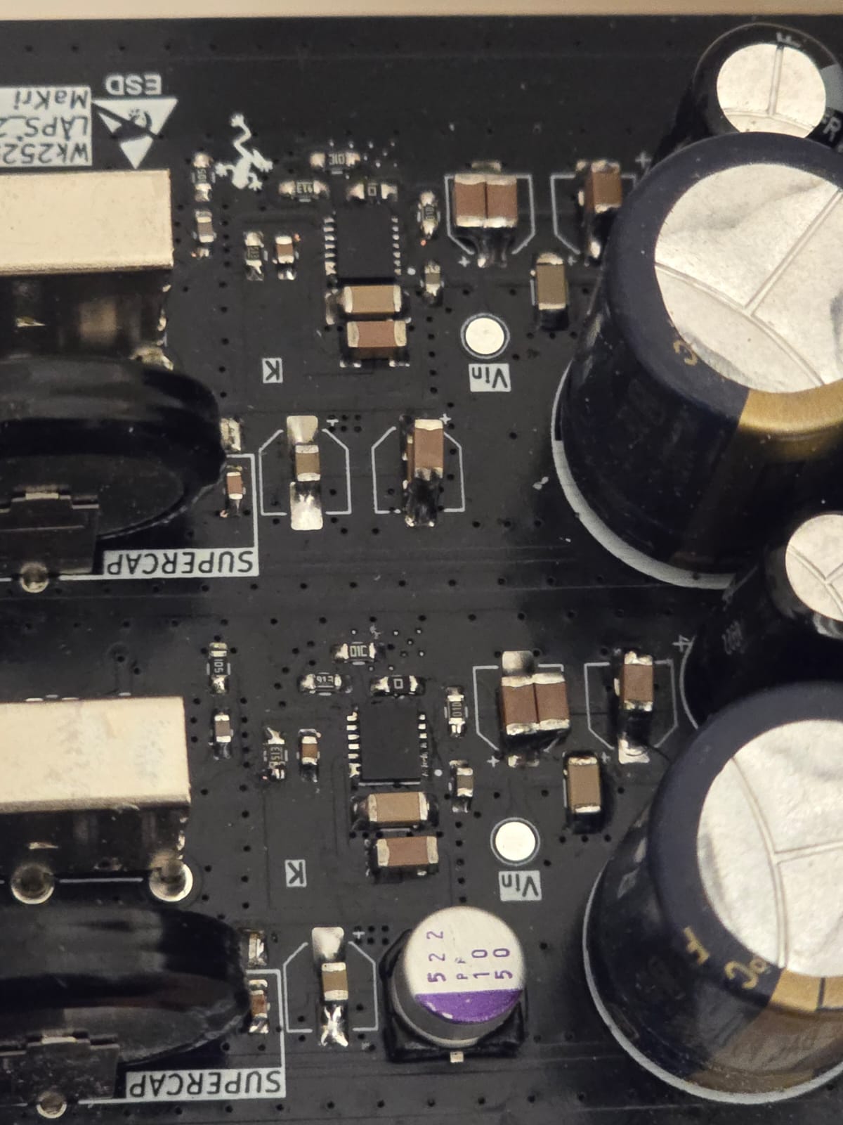 Audiophile power supply electronics during assembly